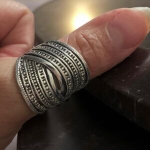Gothic Textured Wrap • Wide• Thumb Ring • Indie • Gift • Sweetest Day • Chunky